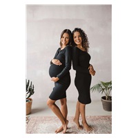 Tehotenské a dojčiace šaty rebrované Tummy milk & love čierna