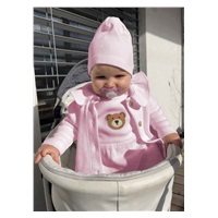 Dojčenská bavlnená čiapočka New Baby Luxury clothing ružová