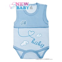 Dojčenské body bez rukávov New Baby Clouds modré