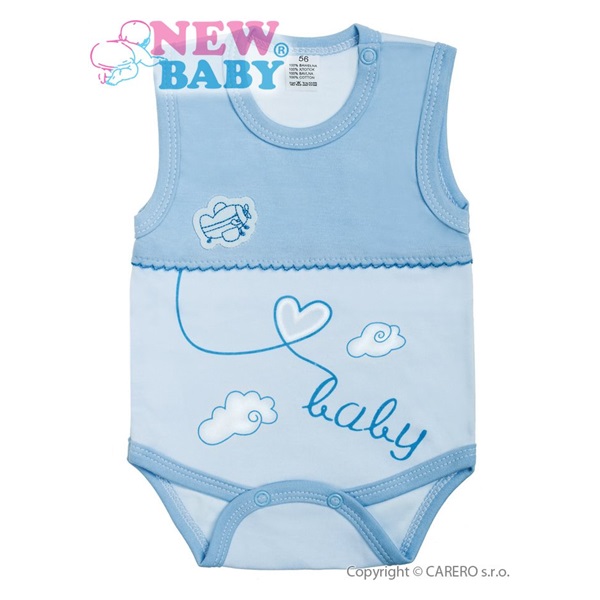 Dojčenské body bez rukávov New Baby Clouds modré