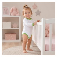Dojčenské body New Baby so zeleným lemom