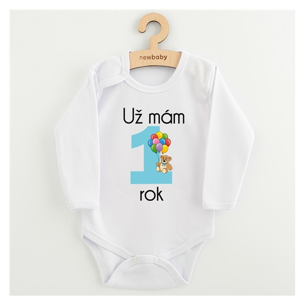 Body s potlačou New Baby Už mám 1 rok modré