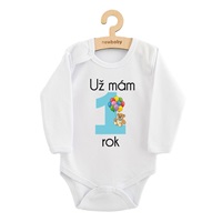 Body s potlačou New Baby Už mám 1 rok modré