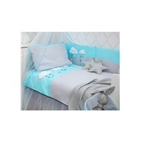 5-dielne posteľné obliečky Belisima Obláčiky 100/135 tyrkysové