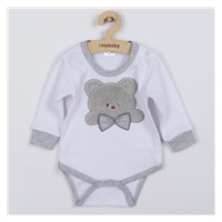 Luxusné dojčenské body s dlhým rukávom New Baby Honey Bear s 3D aplikáciou