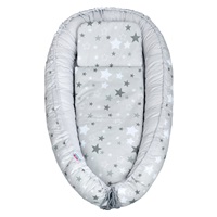 Luxusné hniezdočko s perinkou pre bábätko New Baby bielo-sivé hviezdičky