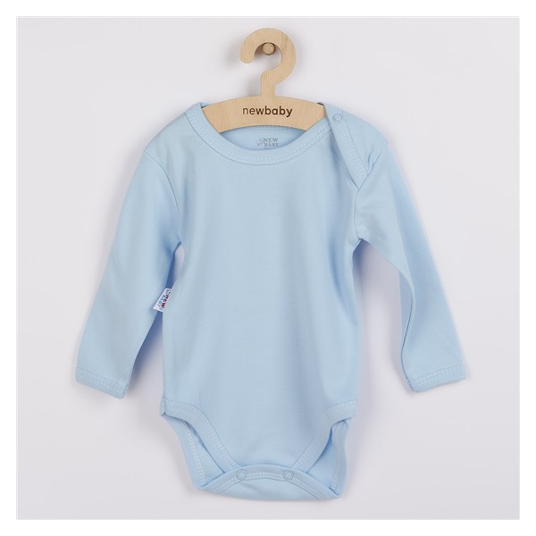 Dojčenské bavlnené body s dlhým rukávom New Baby Pastel modré