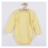 Dojčenské bavlnené body s dlhým rukávom New Baby Pastel žlté