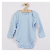 Dojčenské bavlnené body s dlhým rukávom New Baby Pastel modré