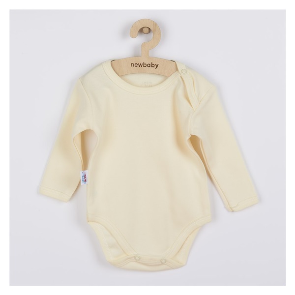 Dojčenské bavlnené body s dlhým rukávom New Baby Pastel béžové