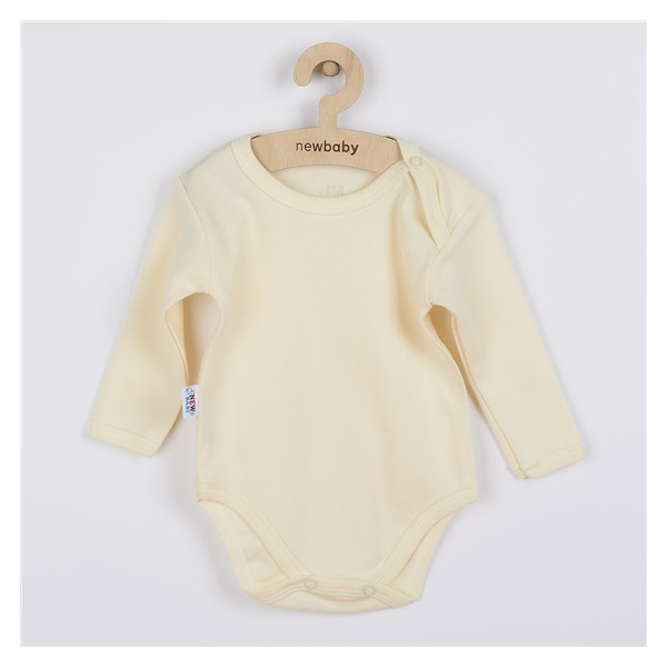 Dojčenské bavlnené body s dlhým rukávom New Baby Pastel béžové