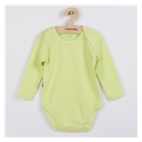 Dojčenské bavlnené body s dlhým rukávom New Baby Pastel zelené