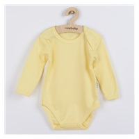 Dojčenské bavlnené body s dlhým rukávom New Baby Pastel žlté