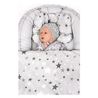 Luxusné hniezdočko s perinkou pre bábätko New Baby sivé hviezdy