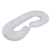 Univerzálny dojčiaci vankúš v tvare C New Baby XL sivý s bodkami