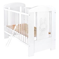 Detská postieľka New Baby Králiček so sťahovacou bočnicou biela