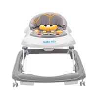 Detské chodítko Baby Mix s volantom a silikónovými kolieskami sivé