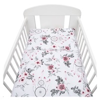 2-dielne posteľné obliečky New Baby 90/120 cm biele kvety a pierka