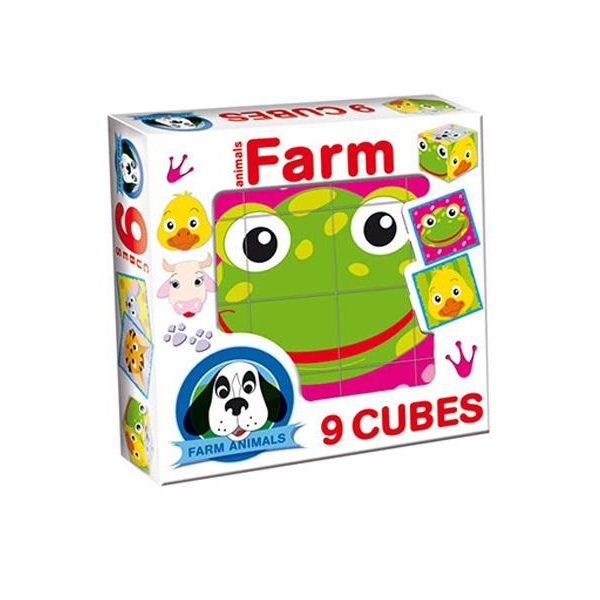 Skladacie obrázkové kocky Farm animals