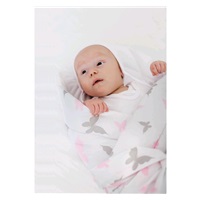 Zavinovačka s kokosovou výstužou a mašľou New Baby biela motýle
