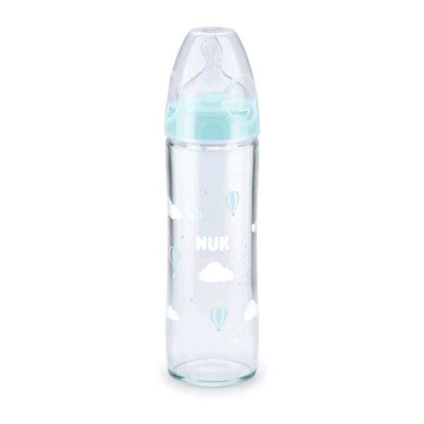 Sklenená dojčenská fľaša NUK New Classic 240 ml modrá