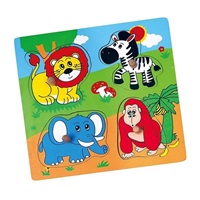 Detské drevené puzzle s úchytmi Viga ZOO