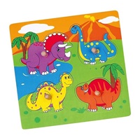 Drevené puzzle s úchytmi pre najmenších Viga Dino