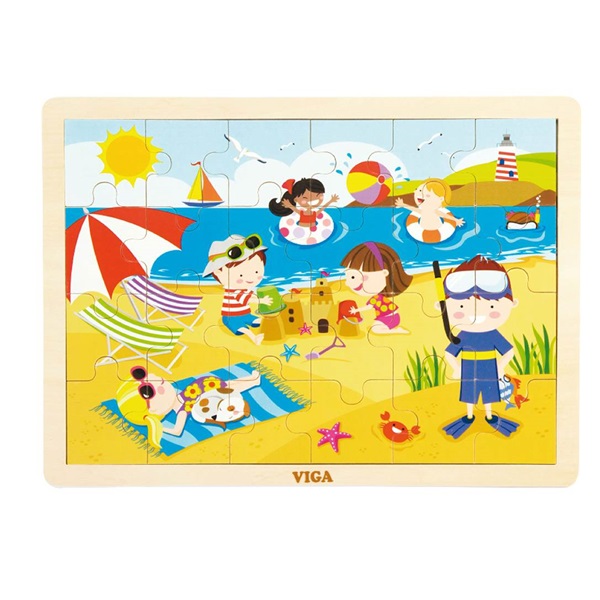 Detské drevené puzzle Viga Leto