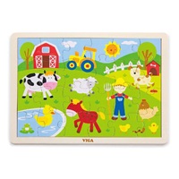 Detské drevené puzzle Viga Farma