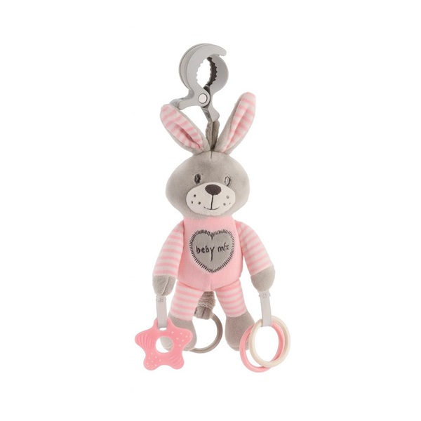 Plyšová hračka s vibráciou Baby Mix králik rúžový