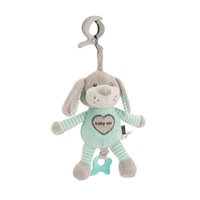 Edukačná hrajúca plyšová hračka s klipom Baby Mix pes mätový