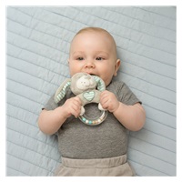 Detská plyšová hrkálka Baby Mix psík modrý