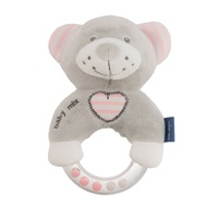 Detská plyšová hrkálka Baby Mix medvěd ružový