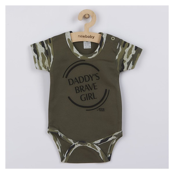 Dojčenské body s krátkym rukávom New Baby Army girl