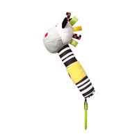 Plyšová pískacia hračka s hryzátkom Baby Ono zebra Zack