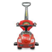Detské odrážadlo s vodiacou tyčou 3v1 Baby Mix Mega Car červené