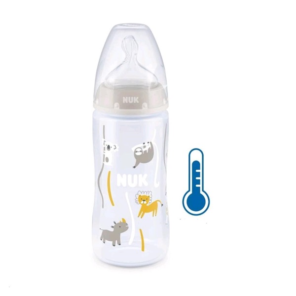 Dojčenská fľaša NUK FC+Temperature Control 300 ml BOX-Flow Control cumlík beige