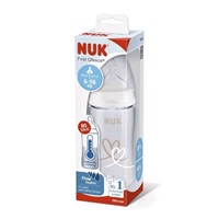 Dojčenská fľaša NUK FC+Temperature Control 300 ml BOX-Flow Control cumlík beige