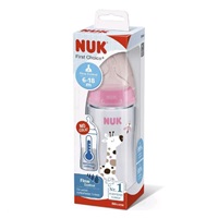 Dojčenská fľaša NUK FC+Temperature Control 300 ml BOX-Flow Control cumlík pink