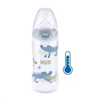 Dojčenská fľaša NUK FC+Temperature Control 300 ml BOX-Flow Control cumlík blue