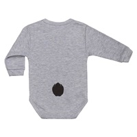 Dojčenské body s dlhým rukávom New Baby Zvieratko Zajačik sivé