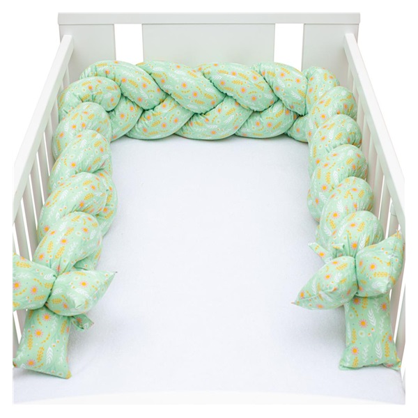 Ochranný mantinel do postieľky vrkoč New Baby Harmony zelený