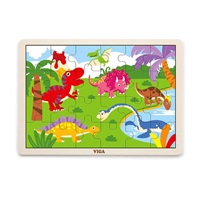 Detské drevené puzzle Viga Dino