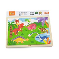 Detské drevené puzzle Viga Dino