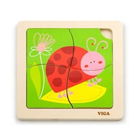 Drevené puzzle pre najmenších Viga 4 ks Lienka