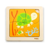 Drevené puzzle pre najmenších Viga 4 ks Želvička
