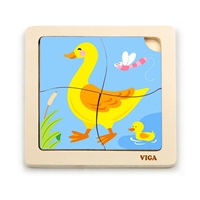 Drevené puzzle pre najmenších Viga 4 ks Kačička