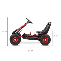 Detská šliapacia motokára Go-kart Milly Mally Thor červená