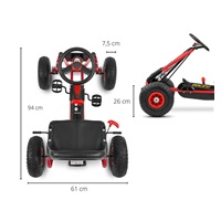 Detská šliapacia motokára Go-kart Milly Mally Thor červená