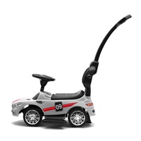 Detské odrážadlo so zvukom a vodiacou tyčou Baby Mix RACER biele (poškodený obal)